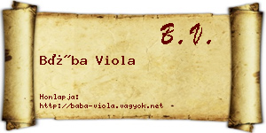 Bába Viola névjegykártya